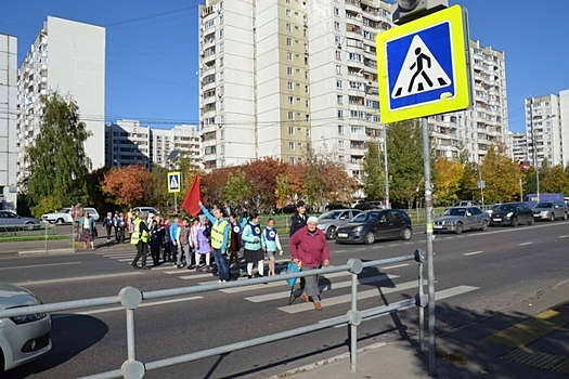 В Зеленограде сотрудники ГИБДД прогулялись с детьми по пешеходным маршрутам