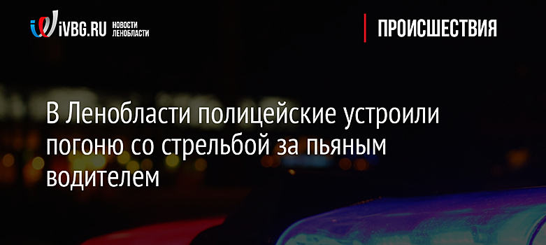 В Ленобласти полицейские устроили погоню со стрельбой за пьяным водителем
