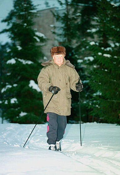 Президент России Борис Ельцин в отпуске на Валдае, 1998 год