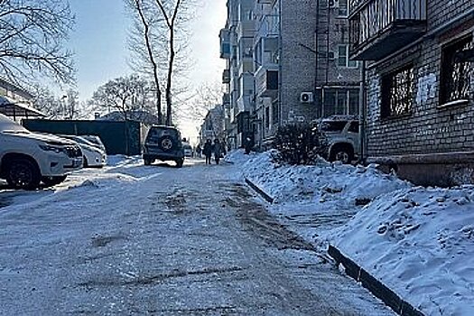 Хабаровчане жалуются на ненадлежащую уборку придомовых территорий от снега и льда