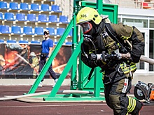 В Апаринках прошли городские соревнования среди пожарных и спасателей «Пожарный Олимп»