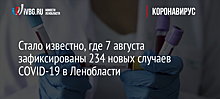 Стало известно, где 7 августа зафиксированы 234 новых случаев COVID-19 в Ленобласти