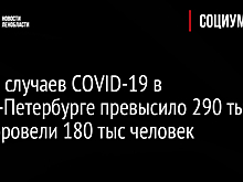 Число случаев COVID-19 в Санкт-Петербурге превысило 290 тыс, выздоровели 180 тыс человек