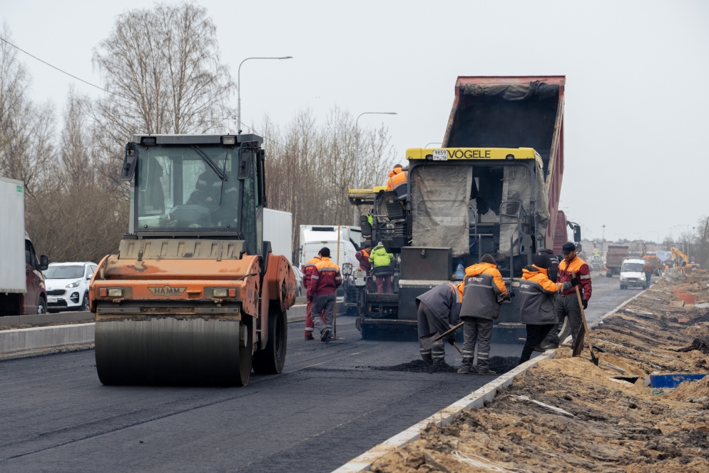 Реконструкция двух участков Колпинского шоссе завершится в мае