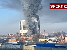 Огромный столб дыма на месте пожара в Краснодаре сняли на видео