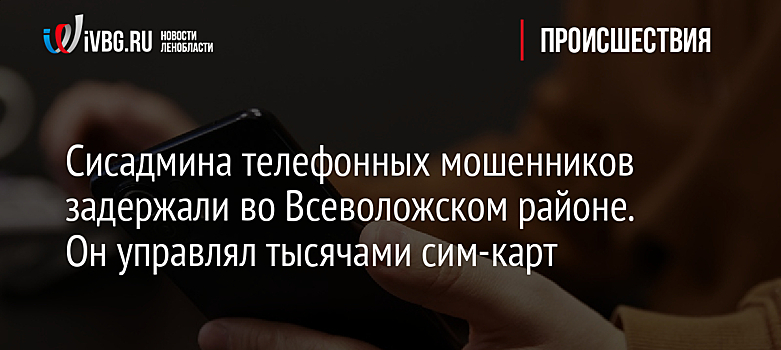 Сисадмина телефонных мошенников задержали во Всеволожском районе. Он управлял тысячами сим-карт