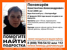 В Екатеринбурге больше суток не могут найти 15-летнего мальчика
