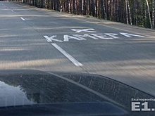Дорогу до Нижнего Тагила изрисовали надписями, которые предупреждают о камерах в кустах