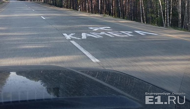 Дорогу до Нижнего Тагила изрисовали надписями, которые предупреждают о камерах в кустах