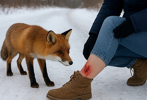 «Жители сами убирали снег с кровью»: из-за бешеной лисы, напавшей на девушку, в Калачинске введут карантин