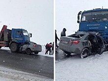 В Альметьевском районе Татарстана легковушка влетела в КАМАЗ