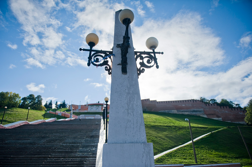 Чкаловская лестница и памятник Чкалову, Нижний Новгород, Россия, Европа