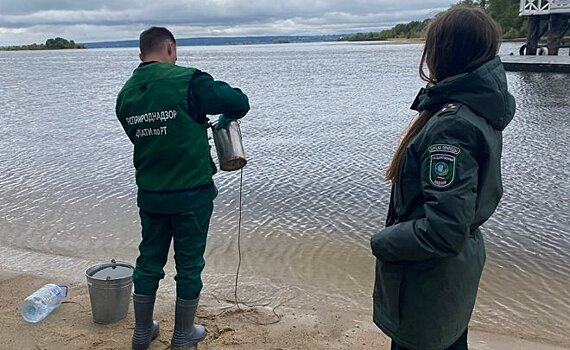 Экологи взяли пробы на месте сброса сточных вод в районе речного порта в Казани