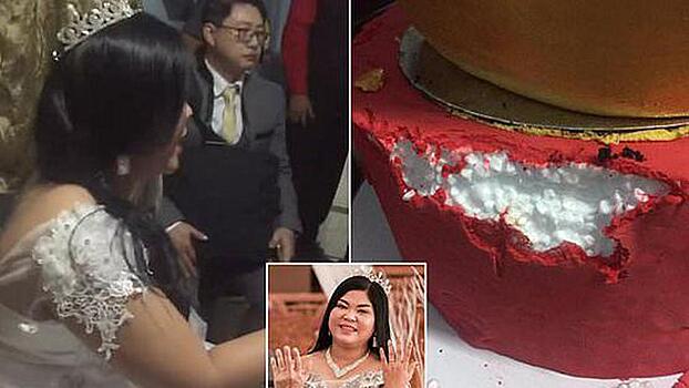 На Филиппинах кондитер сделал для молодоженов торт из полистирола
