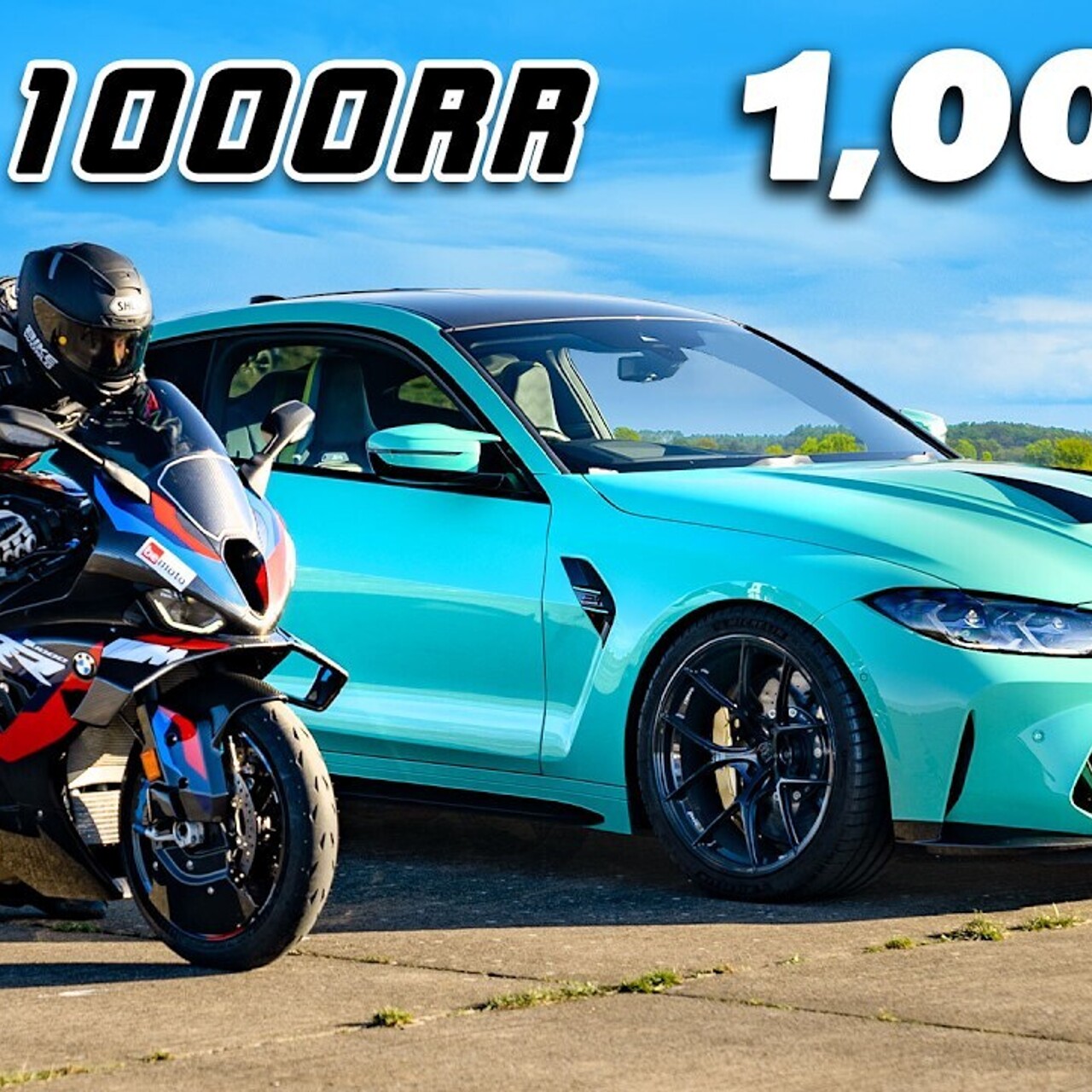 Видео: супербайк BMW M 1000 RR попытался обогнать 1000-сильное купе BMW M4  - Рамблер/авто