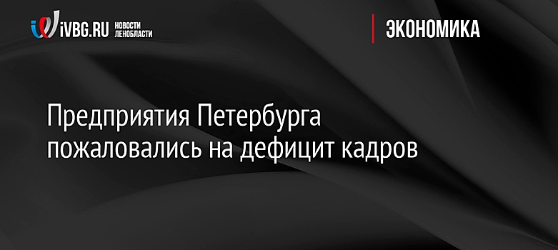 Предприятия Петербурга пожаловались на дефицит кадров