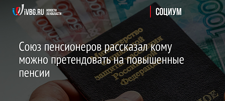 Союз пенсионеров рассказал кому можно претендовать на повышенные пенсии