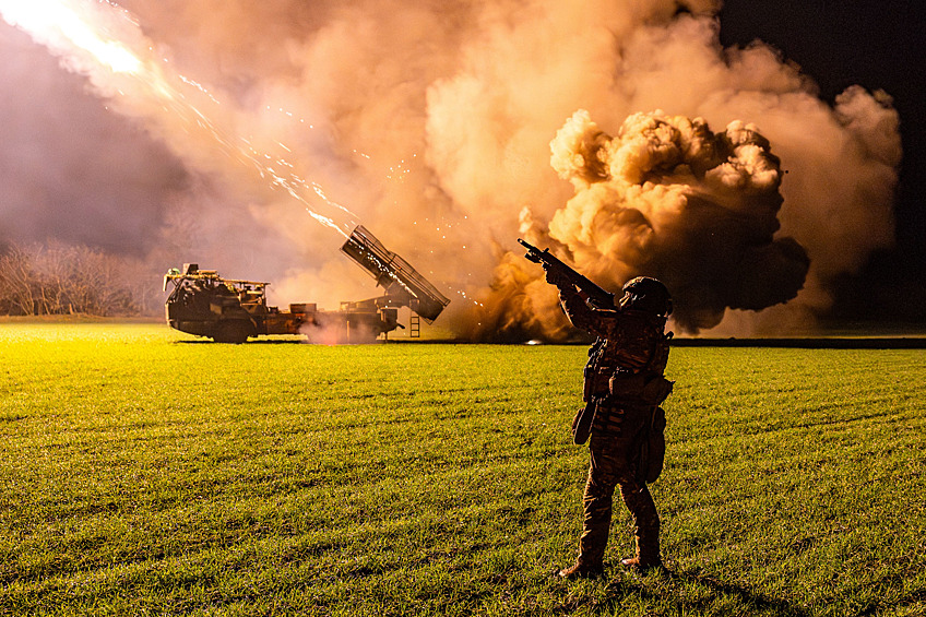 Боевая работа РСЗО "Ураган" в Запорожской области, ноябрь 2025 года