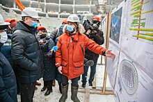 Новосибирский губернатор оценил ход работ на новой ледовой арене