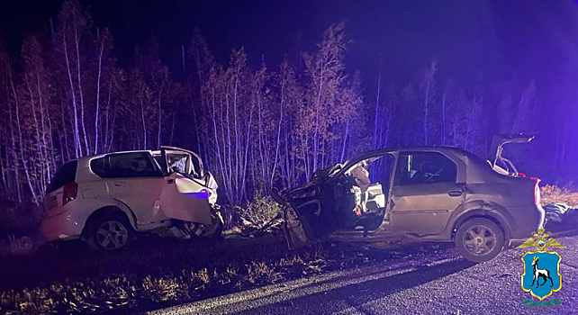 Полицейские устанавливают обстоятельства ДТП с участием двух автомобилей в Большеглушицком районе Самарской области