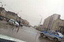 В Ставрополе машина сотрудников ДПС столкнулась с легковым автомобилем
