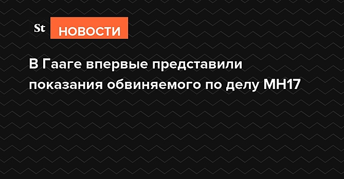 В Гааге впервые представили показания обвиняемого по делу MH17