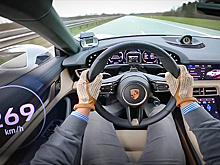Porsche Taycan показал самолетную динамику на автобане