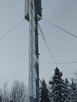 Водонапорная башня замёрзла в селе Васильевское в Удмуртии