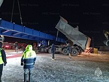 Надземный пешеходный мост упал на грузовик на трассе в Башкирии