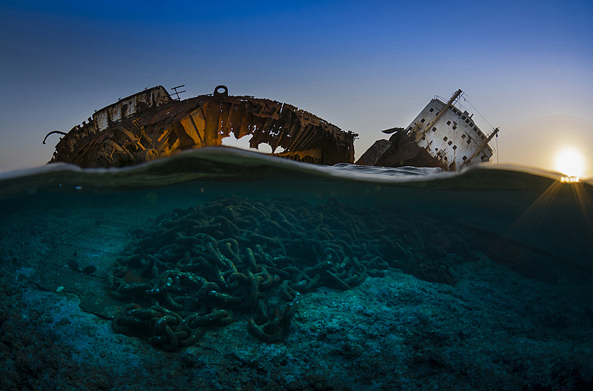 Затонувшее судно в окрестностях Синайского полуострова, Египет