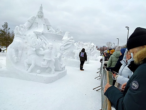 В Новосибирске путем народного голосования выбрали лучшую снежную скульптуру