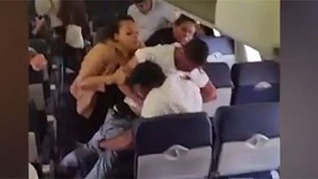 Видео: пассажиры самолета устроили драку на борту за кресло