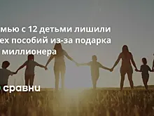 Семью с 12 детьми лишили всех пособий из-за подарка от миллионера