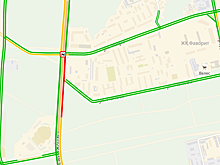Из-за ДТП автомобилисты стоят в пробке на Окружной улице
