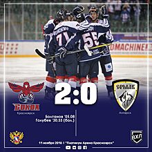 Хоккейный «Сокол» победил «Ермак» в очередном матче ВХЛ