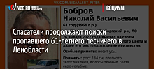 Спасатели продолжают поиски пропавшего 61-летнего лесничего в Ленобласти