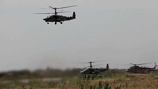Экипаж Ка-52М ликвидировал боевиков в зоне спецоперации