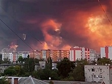 Очевидцы сняли затянутый дымом горизонт после ударов по Кременчугу