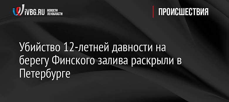 Убийство 12-летней давности на берегу Финского залива раскрыли в Петербурге