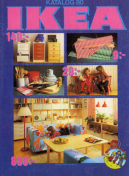Каталог IKEA, 1980 год. У винтажной мебели IKEA есть свои преданные фанаты. Стоимость отдельных предметов мебели, проданных на интернет-аукционах, исчисляется тысячами долларов.