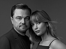 Дженнифер Лоуренс в облегающем платье снялась с Леонардо Ди Каприо