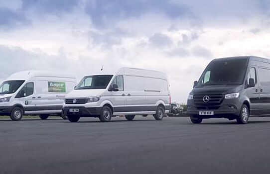 Ford Transit против Volkswagen Crafter и Mercedes Sprinter в гонке на скорость