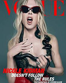 Николь Кидман снялась в прозрачном боди и со змеей на шее для модного журнала