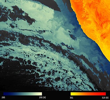 Sentinel-3A «ощутил» тепло Намиба