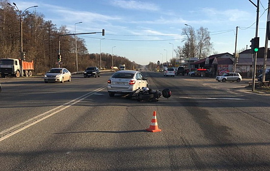 Мотоцикл протаранил «Ладу» под Обнинском