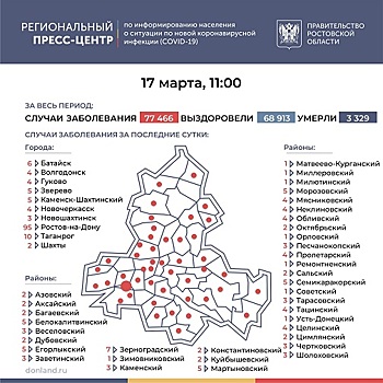 В Ростове и Таганроге выявили наибольшее число заболевших COVID-19 за сутки