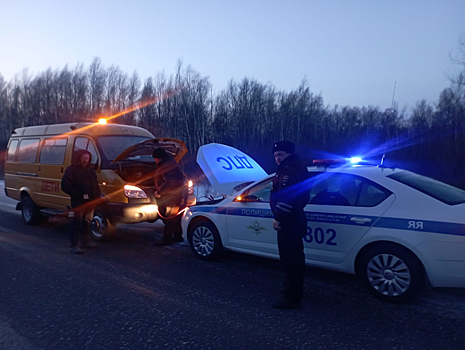Школьный автобус с детьми сломался на трассе в Кузбассе