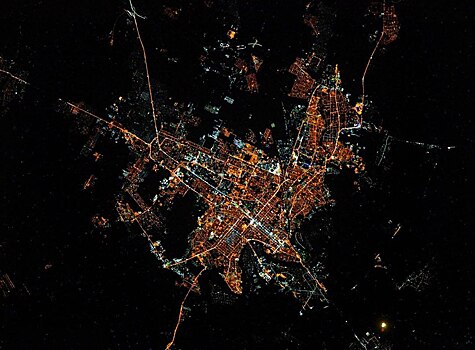 Ночной Краснодар показали из космоса