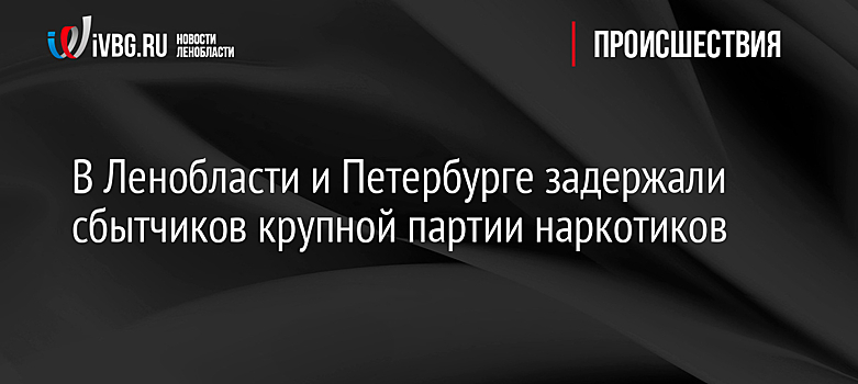 В Ленобласти и Петербурге задержали сбытчиков крупной партии наркотиков