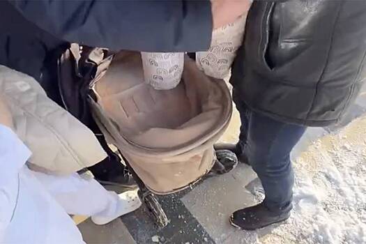 В Москве на женщину с коляской упала глыба льда